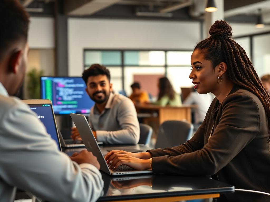 Diverse team in a live online AI workshop